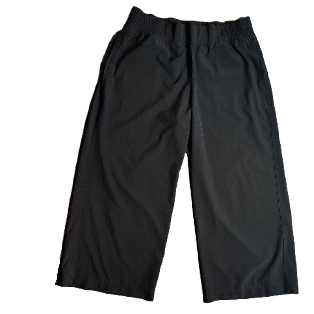 Calla By Carrie Underwood Black Wide Leg Crop Pants Womens Large Stretch